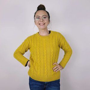 Mustard Yellow Cable Knit Sweater